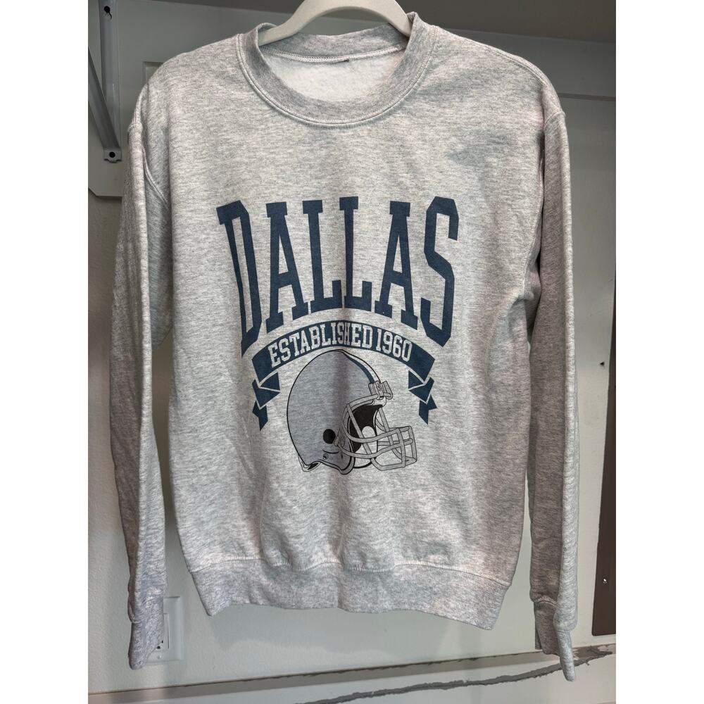 Dallas Cowboys Women's Crew Neck‎ Sweatshirt Size Medium Gray Blue Star - Picture 2 of 6